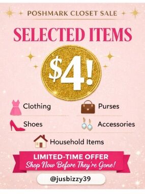 Poshmark Closet Sale - Selected Items $4